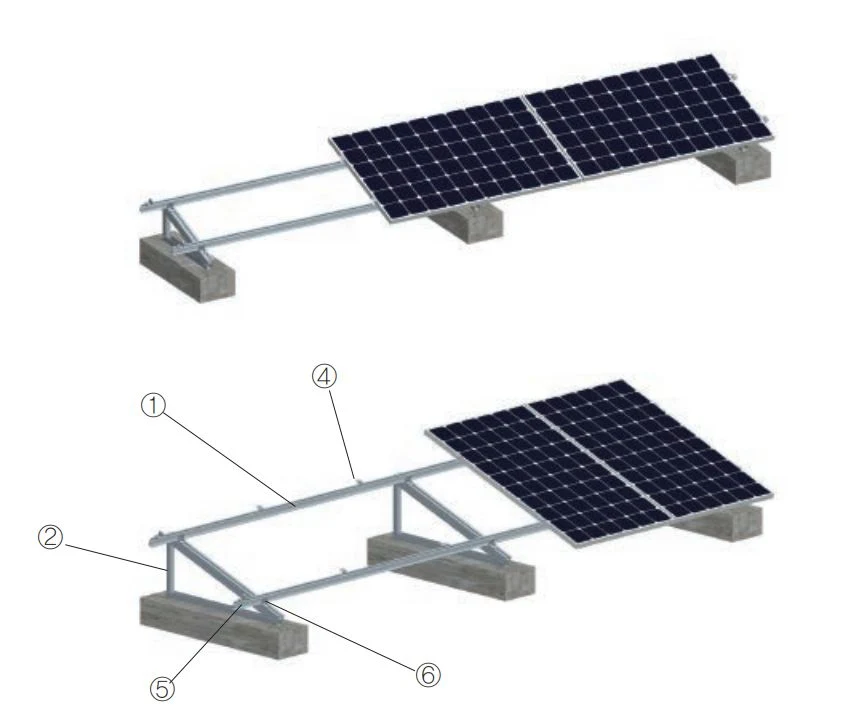 Solar Power Support System for Flat Roof